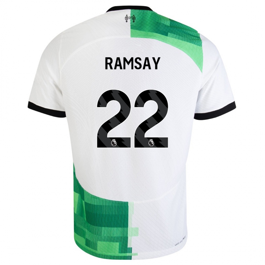 Niño Camiseta Calvin Ramsay #22 Blanco Verde 2ª Equipación 2023/24 La Camisa Perú