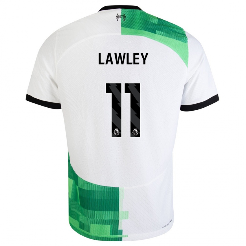 Niño Camiseta Melissa Lawley #11 Blanco Verde 2ª Equipación 2023/24 La Camisa Perú