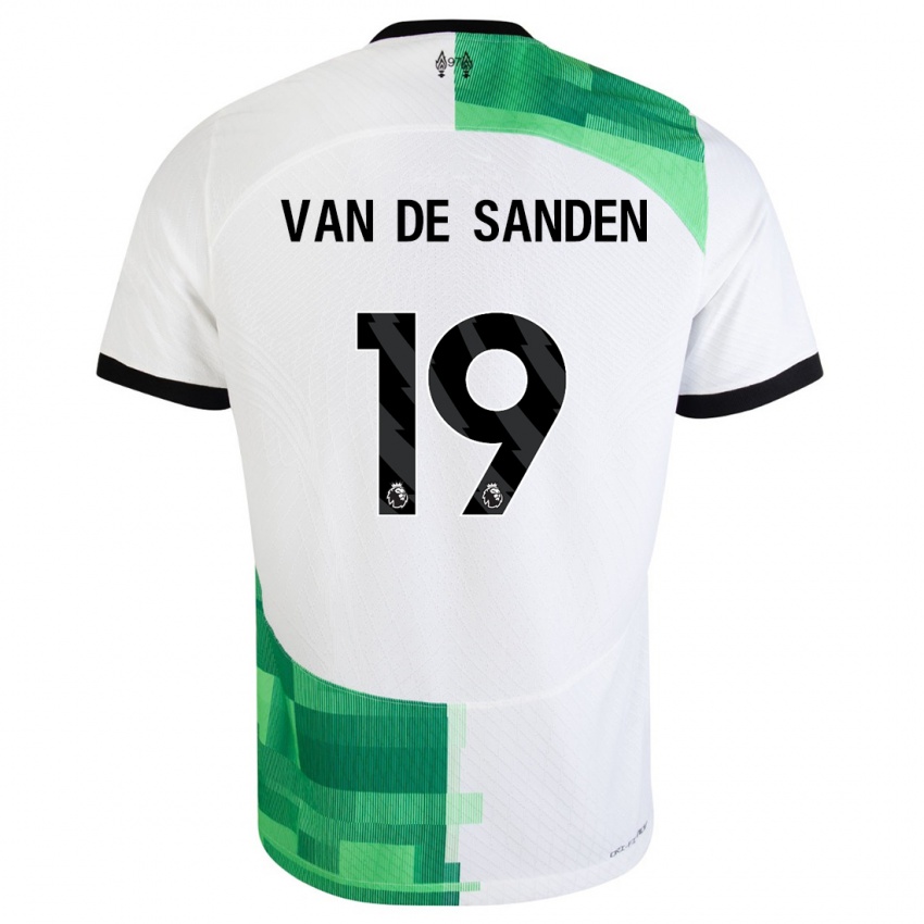 Niño Camiseta Shanice Van De Sanden #19 Blanco Verde 2ª Equipación 2023/24 La Camisa Perú