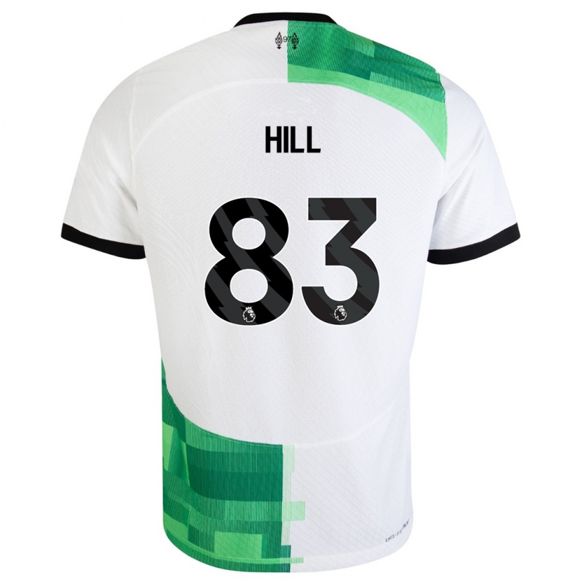 Niño Camiseta Thomas Hill #83 Blanco Verde 2ª Equipación 2023/24 La Camisa Perú