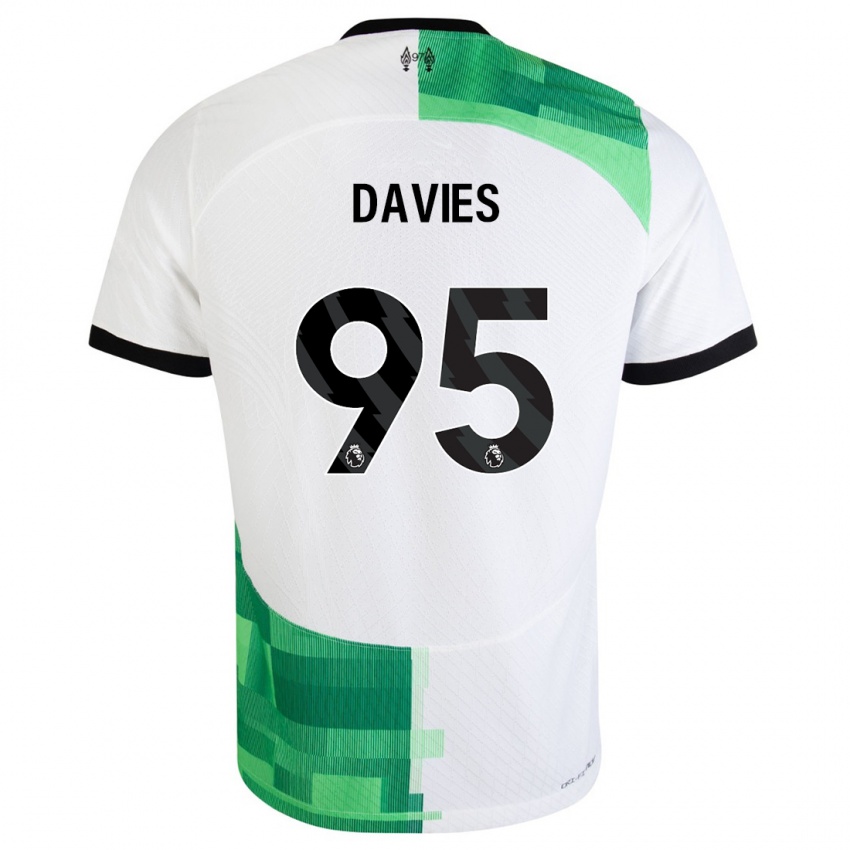 Niño Camiseta Harvey Davies #95 Blanco Verde 2ª Equipación 2023/24 La Camisa Perú