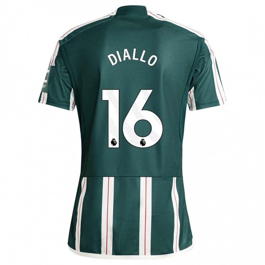 Niño Camiseta Amad Diallo #16 Verde Oscuro 2ª Equipación 2023/24 La Camisa Perú