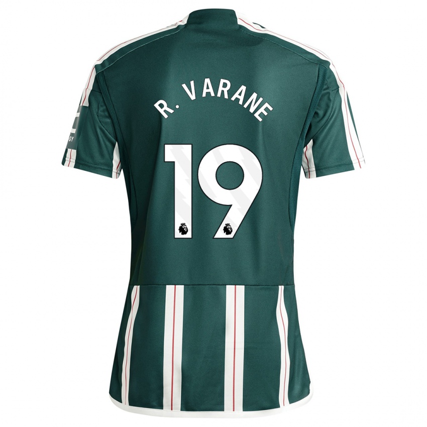 Niño Camiseta Raphael Varane #19 Verde Oscuro 2ª Equipación 2023/24 La Camisa Perú