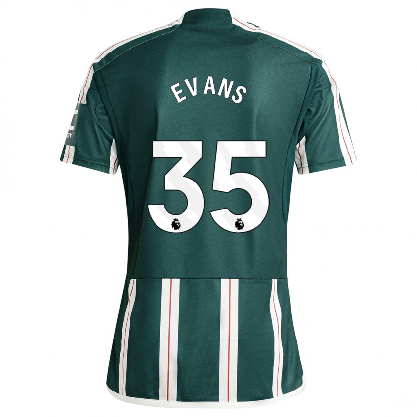 Niño Camiseta Jonny Evans #35 Verde Oscuro 2ª Equipación 2023/24 La Camisa Perú