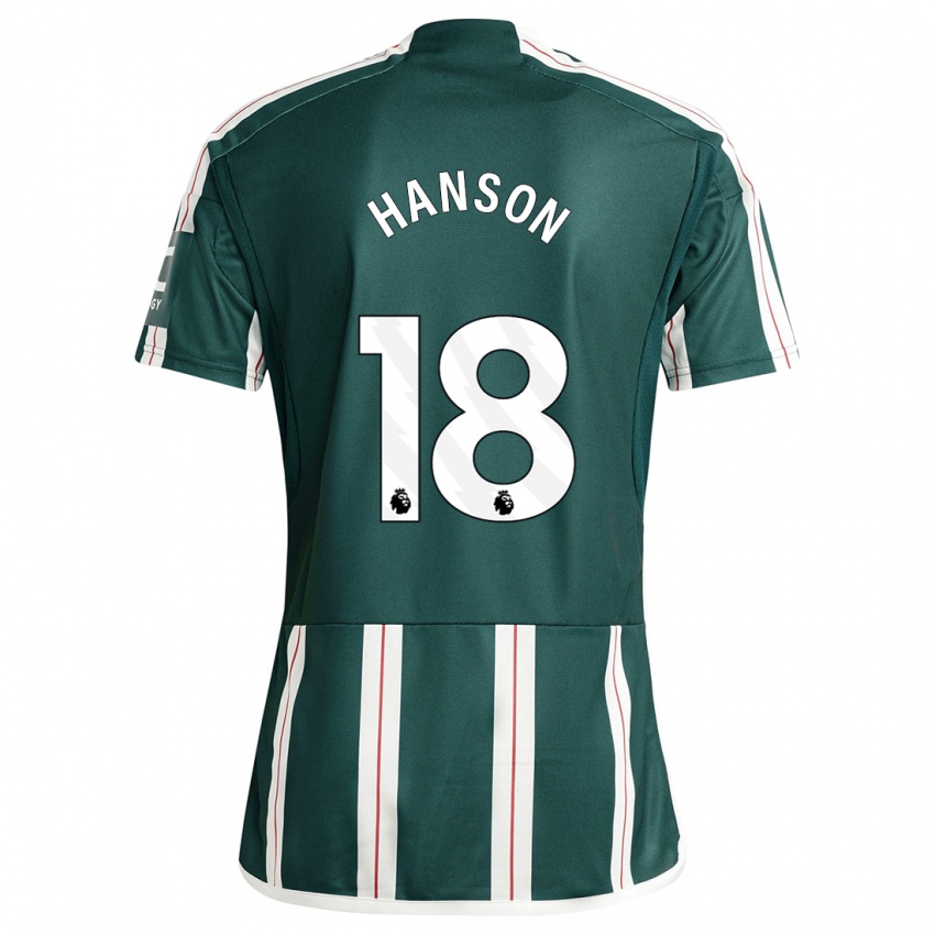 Niño Camiseta Kirsty Hanson #18 Verde Oscuro 2ª Equipación 2023/24 La Camisa Perú