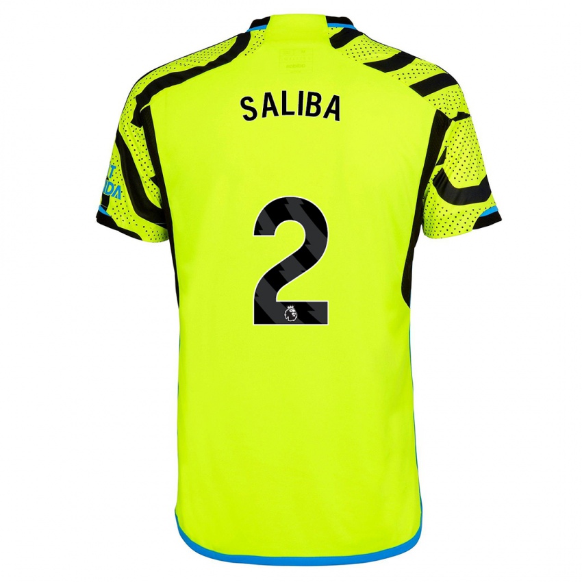 Niño Camiseta William Saliba #2 Amarillo 2ª Equipación 2023/24 La Camisa Perú