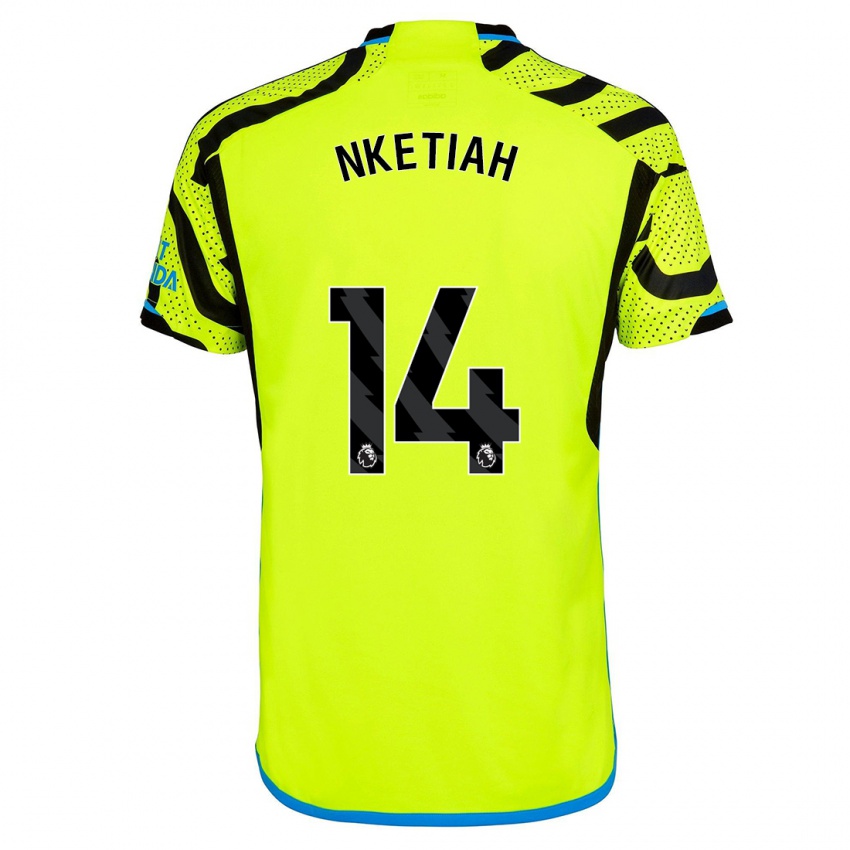 Niño Camiseta Eddie Nketiah #14 Amarillo 2ª Equipación 2023/24 La Camisa Perú