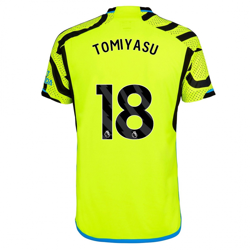 Niño Camiseta Takehiro Tomiyasu #18 Amarillo 2ª Equipación 2023/24 La Camisa Perú