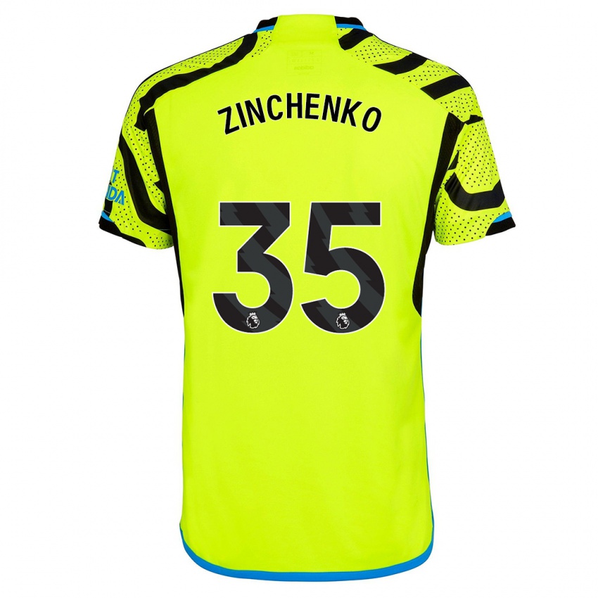 Niño Camiseta Oleksandr Zinchenko #35 Amarillo 2ª Equipación 2023/24 La Camisa Perú