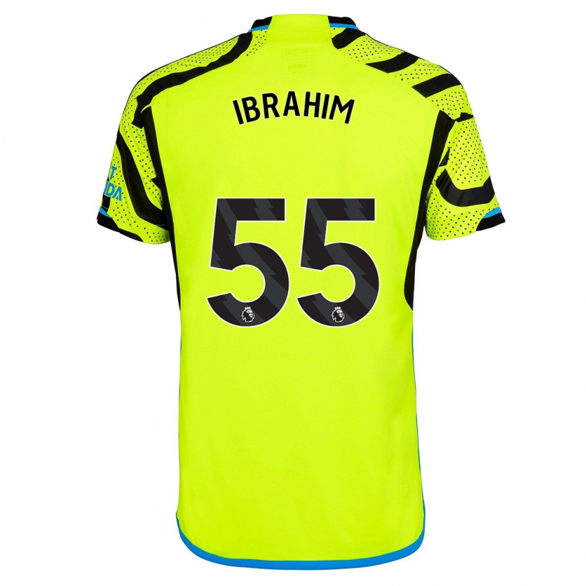 Niño Camiseta Bradley Ibrahim #55 Amarillo 2ª Equipación 2023/24 La Camisa Perú