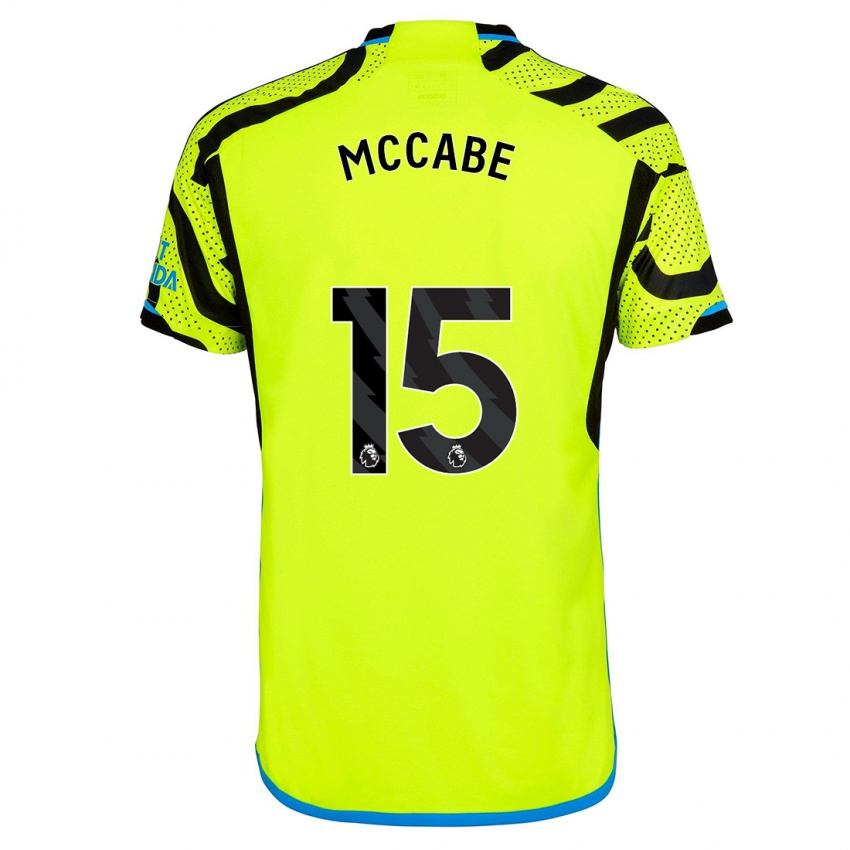 Niño Camiseta Katie Mccabe #15 Amarillo 2ª Equipación 2023/24 La Camisa Perú