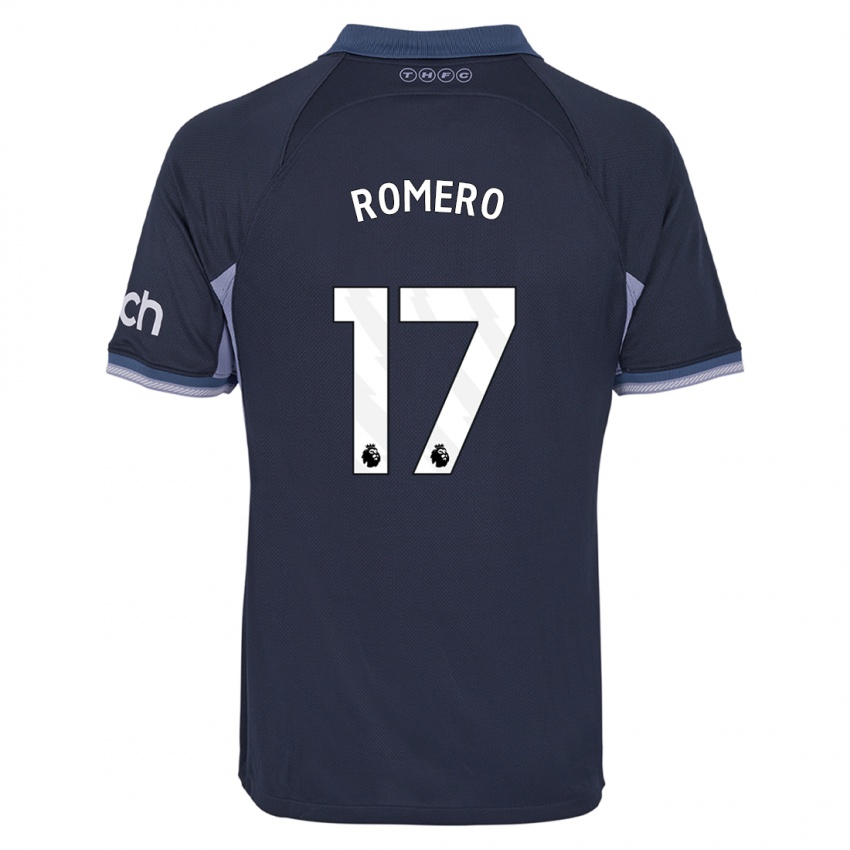 Niño Camiseta Cristian Romero #17 Azul Oscuro 2ª Equipación 2023/24 La Camisa Perú