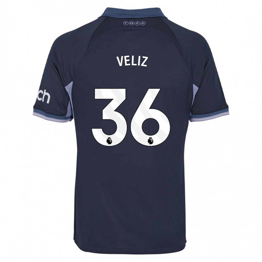 Niño Camiseta Alejo Véliz #36 Azul Oscuro 2ª Equipación 2023/24 La Camisa Perú