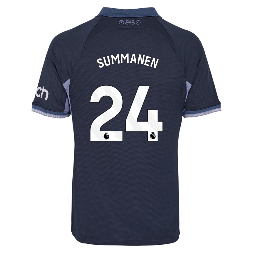 Niño Camiseta Eveliina Summanen #24 Azul Oscuro 2ª Equipación 2023/24 La Camisa Perú