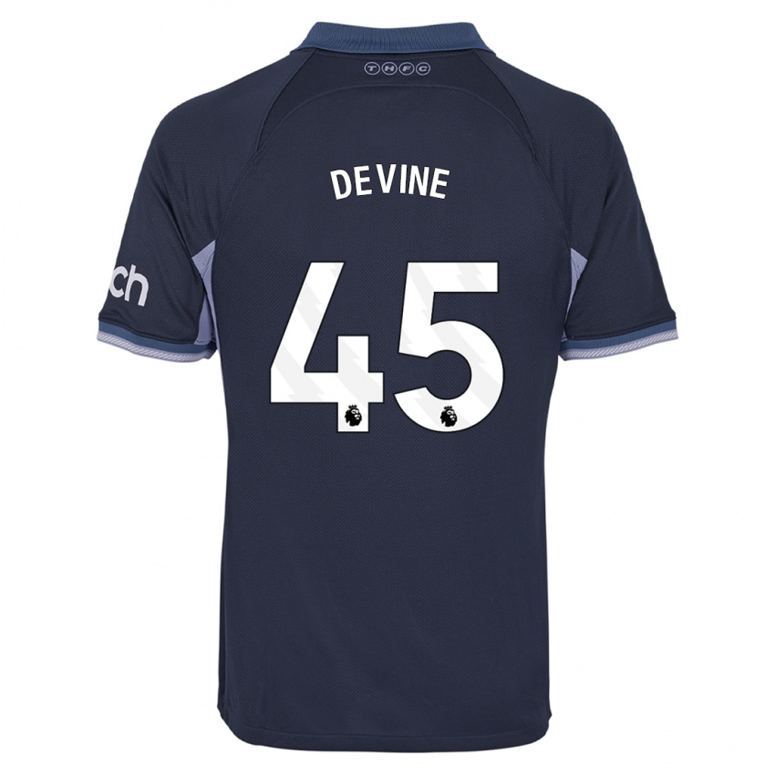 Niño Camiseta Alfie Devine #45 Azul Oscuro 2ª Equipación 2023/24 La Camisa Perú