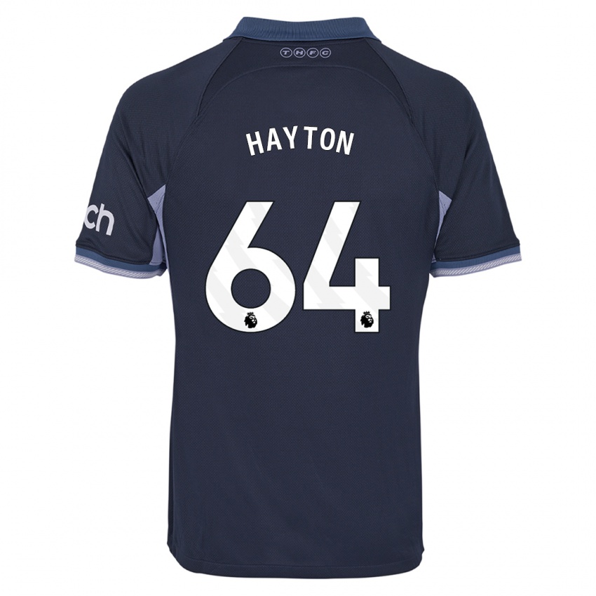 Niño Camiseta Adam Hayton #64 Azul Oscuro 2ª Equipación 2023/24 La Camisa Perú