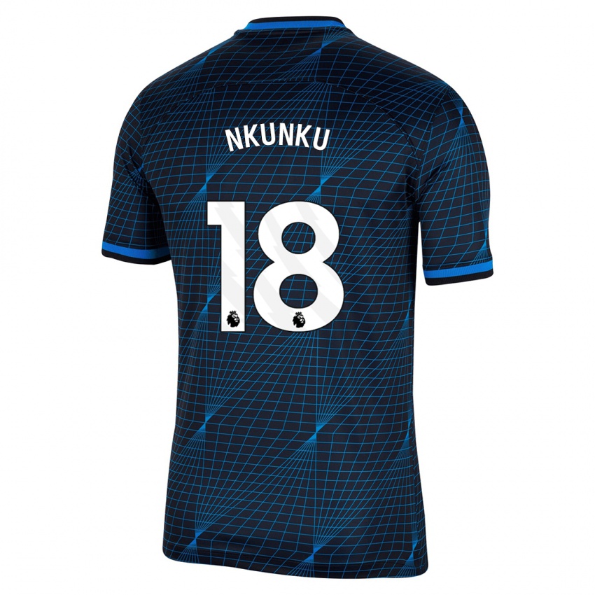 Niño Camiseta Christopher Nkunku #18 Azul Oscuro 2ª Equipación 2023/24 La Camisa Perú