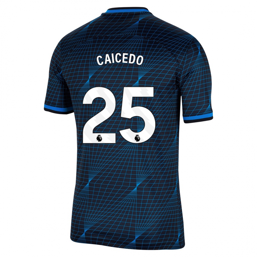 Niño Camiseta Moisés Caicedo #25 Azul Oscuro 2ª Equipación 2023/24 La Camisa Perú