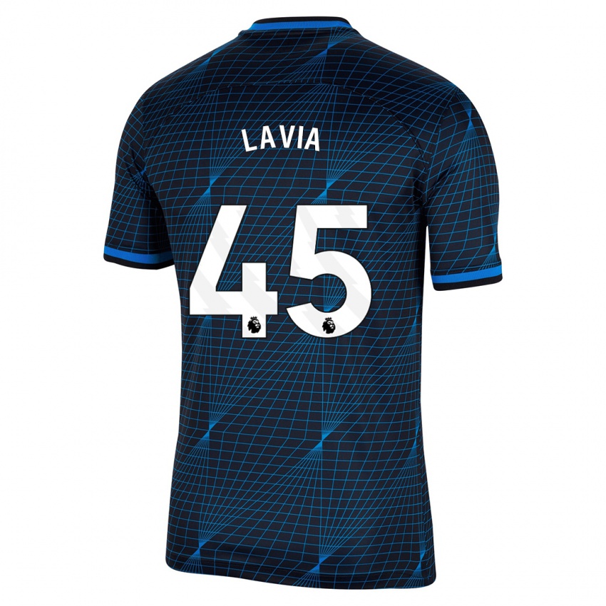 Niño Camiseta Romeo Lavia #45 Azul Oscuro 2ª Equipación 2023/24 La Camisa Perú