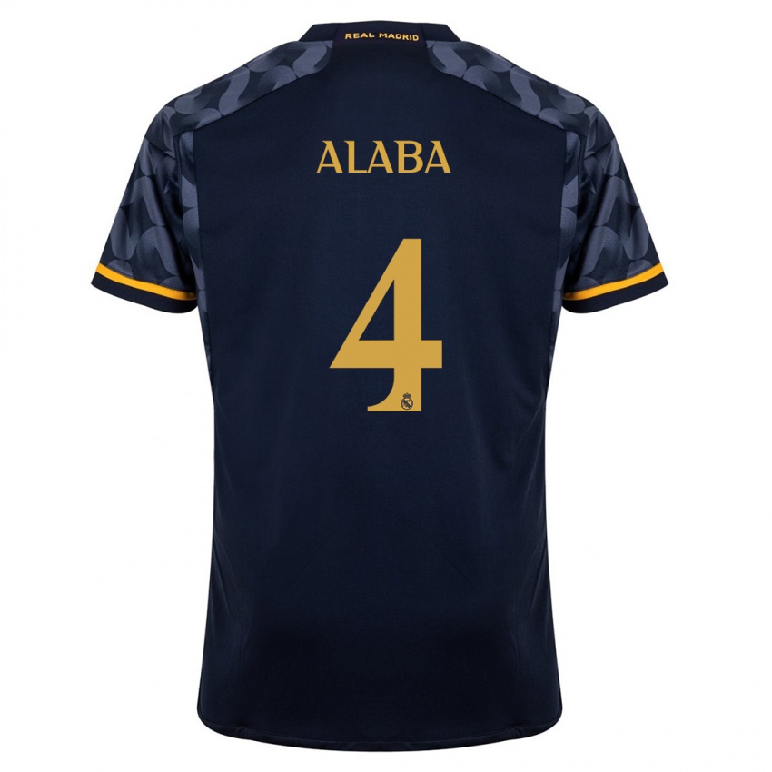 Niño Camiseta David Alaba #4 Azul Oscuro 2ª Equipación 2023/24 La Camisa Perú