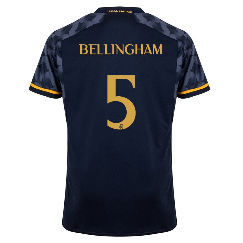 Niño Camiseta Jude Bellingham #5 Azul Oscuro 2ª Equipación 2023/24 La Camisa Perú