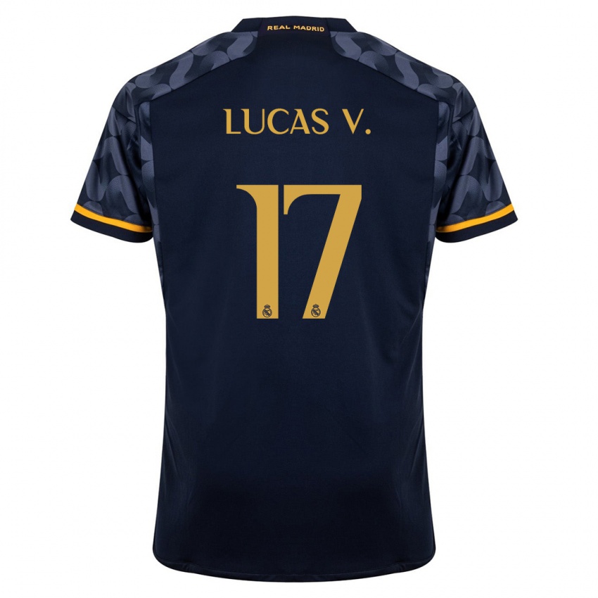 Niño Camiseta Lucas Vazquez #17 Azul Oscuro 2ª Equipación 2023/24 La Camisa Perú