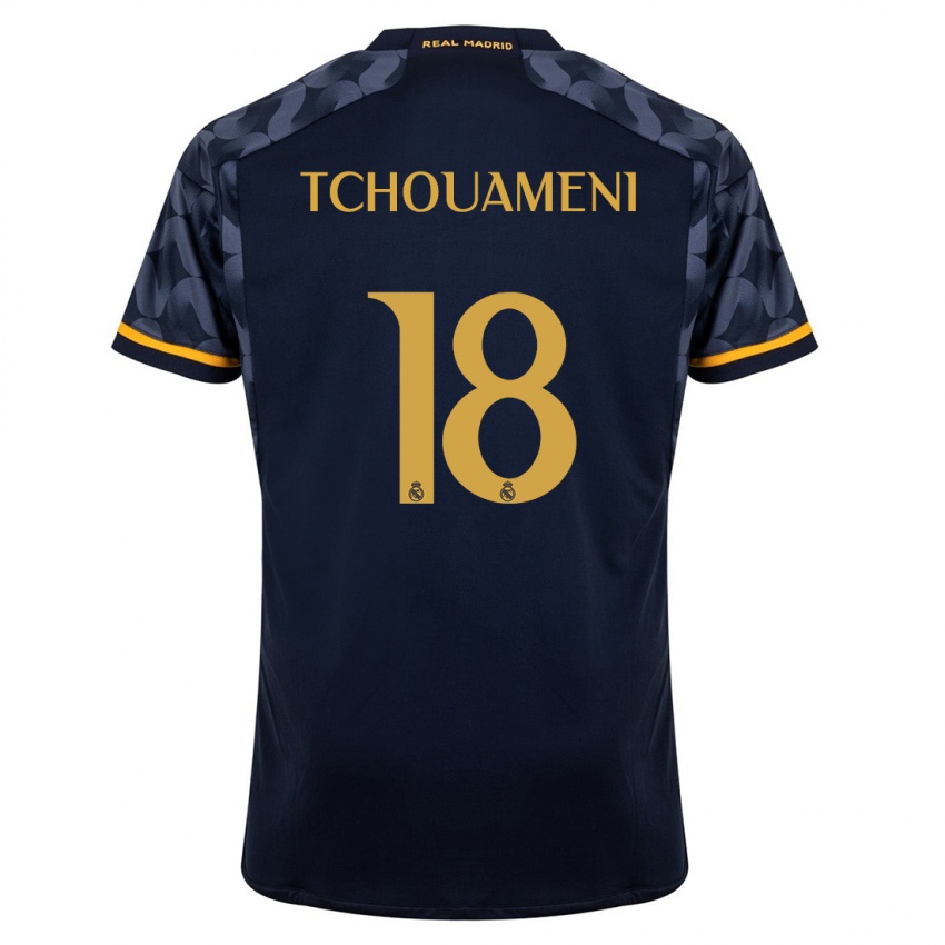 Niño Camiseta Aurelien Tchouameni #18 Azul Oscuro 2ª Equipación 2023/24 La Camisa Perú