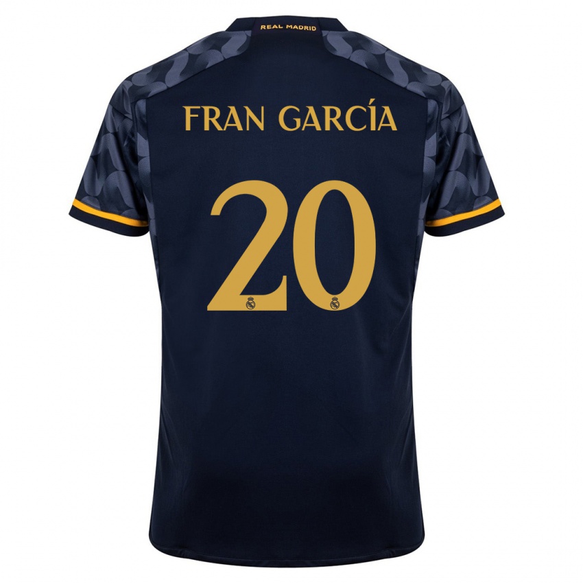 Niño Camiseta Fran García #20 Azul Oscuro 2ª Equipación 2023/24 La Camisa Perú