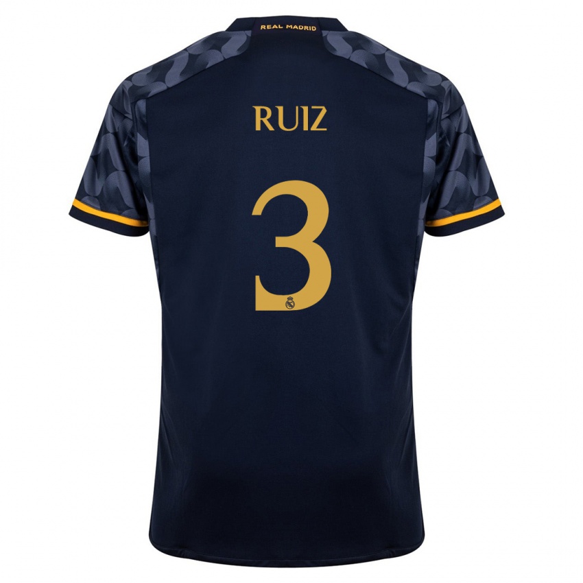 Niño Camiseta David Ruiz #3 Azul Oscuro 2ª Equipación 2023/24 La Camisa Perú