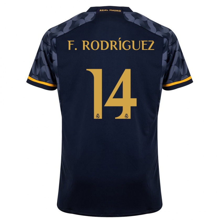 Niño Camiseta Fer Rodríguez #14 Azul Oscuro 2ª Equipación 2023/24 La Camisa Perú