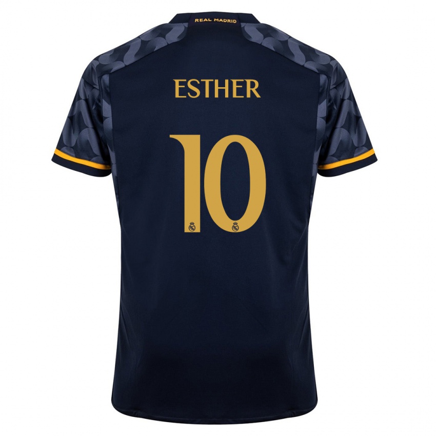 Niño Camiseta Esther Gonzalez #10 Azul Oscuro 2ª Equipación 2023/24 La Camisa Perú