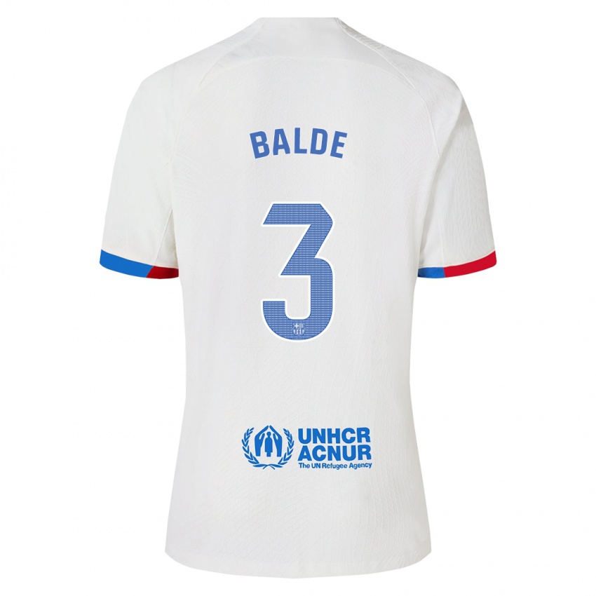 Niño Camiseta Alejandro Balde #3 Blanco 2ª Equipación 2023/24 La Camisa Perú