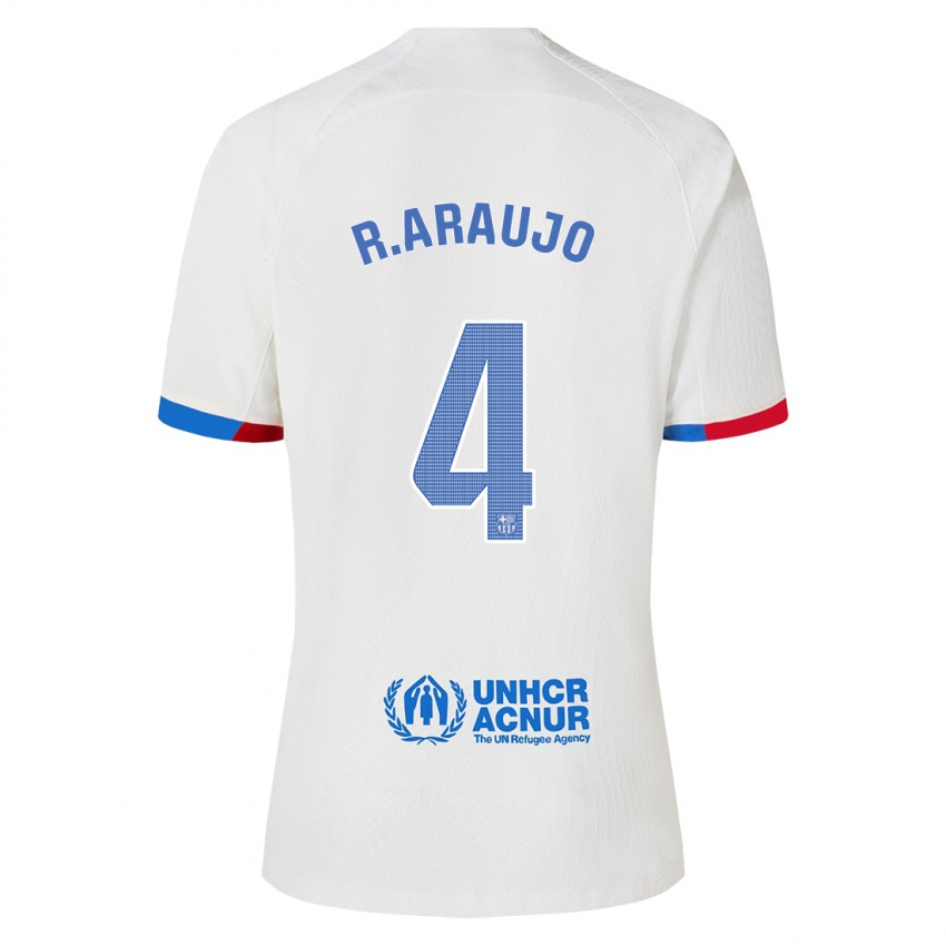 Niño Camiseta Ronald Araújo #4 Blanco 2ª Equipación 2023/24 La Camisa Perú