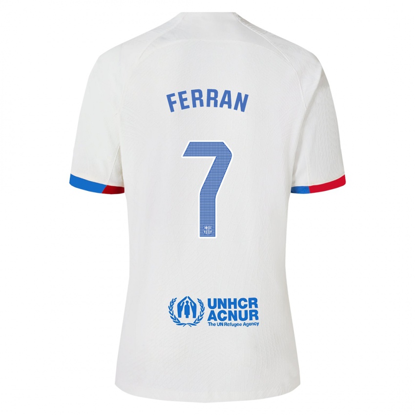 Niño Camiseta Ferran Torres #7 Blanco 2ª Equipación 2023/24 La Camisa Perú