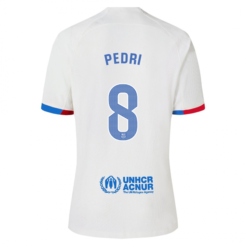 Niño Camiseta Pedri #8 Blanco 2ª Equipación 2023/24 La Camisa Perú