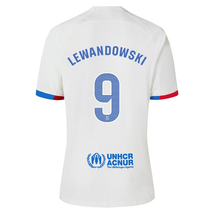 Niño Camiseta Robert Lewandowski #9 Blanco 2ª Equipación 2023/24 La Camisa Perú