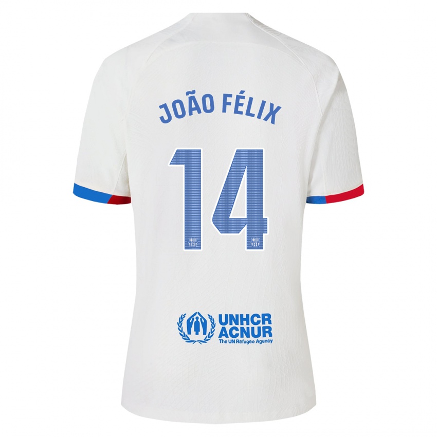 Niño Camiseta Joao Felix #14 Blanco 2ª Equipación 2023/24 La Camisa Perú