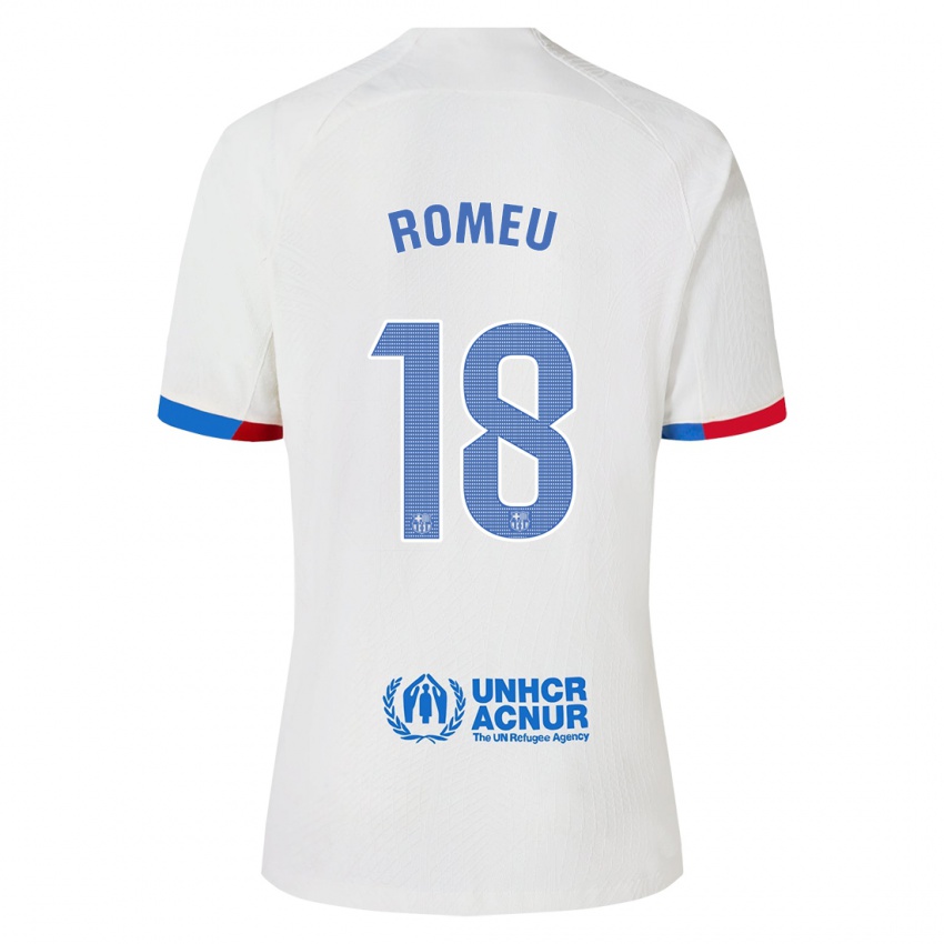 Niño Camiseta Oriol Romeu #18 Blanco 2ª Equipación 2023/24 La Camisa Perú