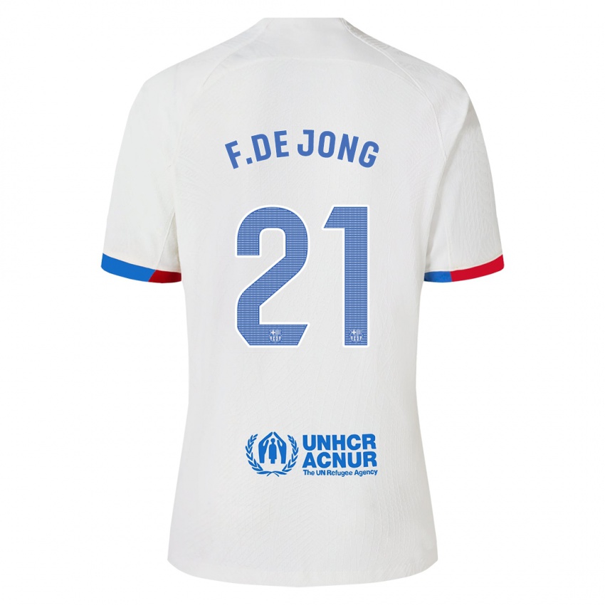 Niño Camiseta Frenkie De Jong #21 Blanco 2ª Equipación 2023/24 La Camisa Perú