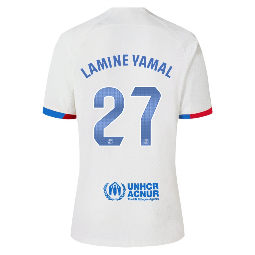 Niño Camiseta Lamine Yamal #27 Blanco 2ª Equipación 2023/24 La Camisa Perú