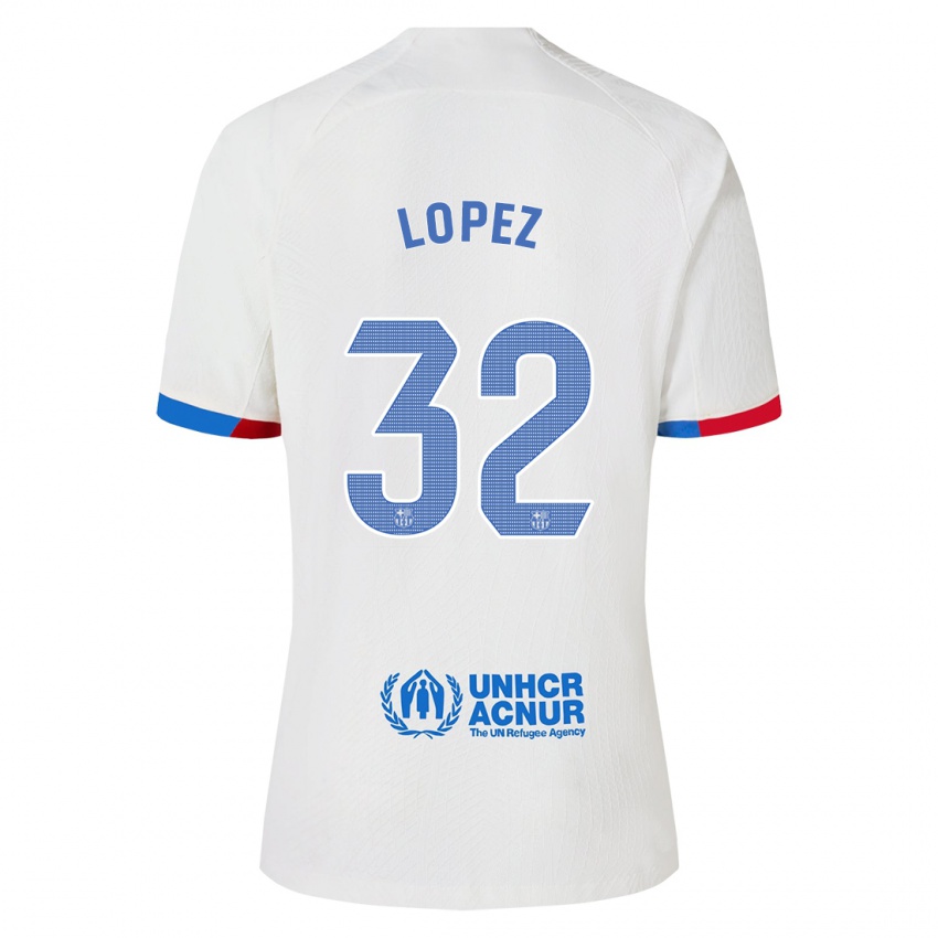 Niño Camiseta Fermin Lopez #32 Blanco 2ª Equipación 2023/24 La Camisa Perú