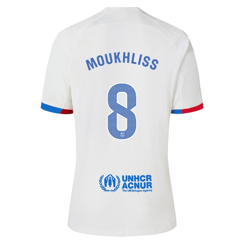 Niño Camiseta Moha Moukhliss #8 Blanco 2ª Equipación 2023/24 La Camisa Perú