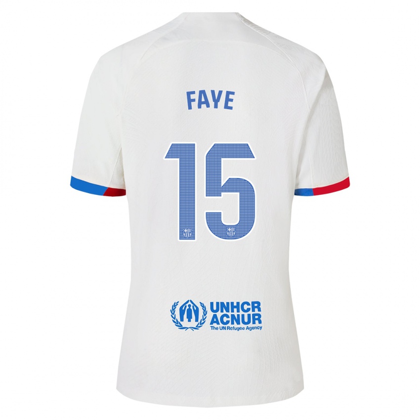 Niño Camiseta Mikayil Faye #15 Blanco 2ª Equipación 2023/24 La Camisa Perú