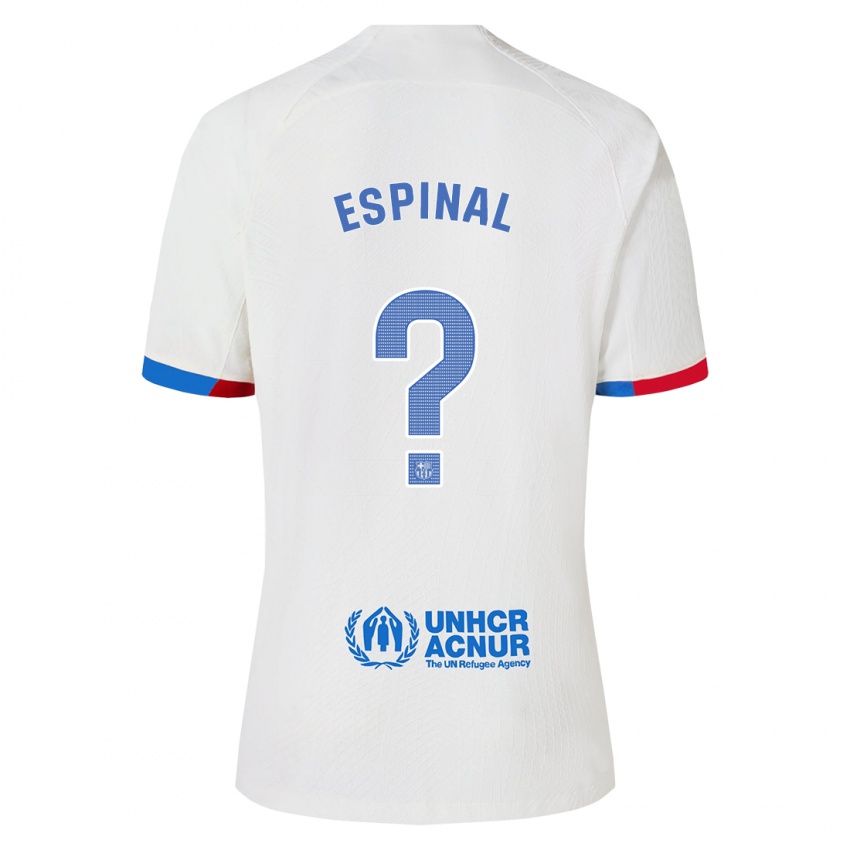 Niño Camiseta Jorge Espinal #0 Blanco 2ª Equipación 2023/24 La Camisa Perú