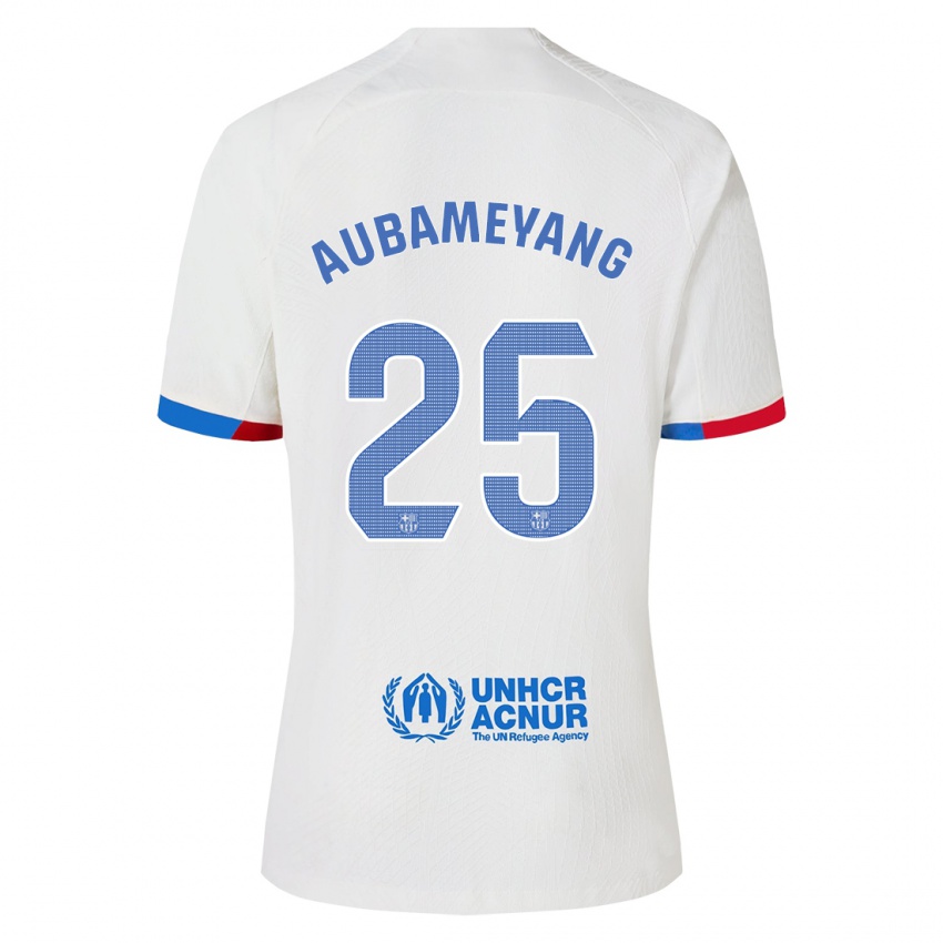 Niño Camiseta Pierre Emerick Aubameyang #25 Blanco 2ª Equipación 2023/24 La Camisa Perú