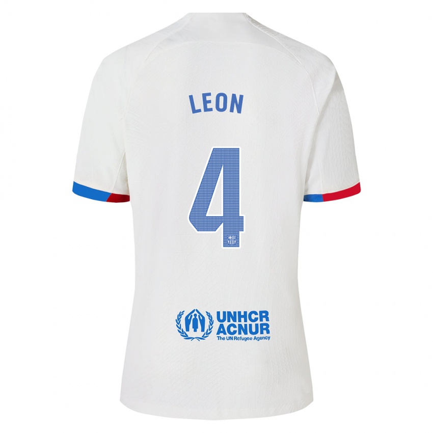 Niño Camiseta Maria Pilar Leon #4 Blanco 2ª Equipación 2023/24 La Camisa Perú