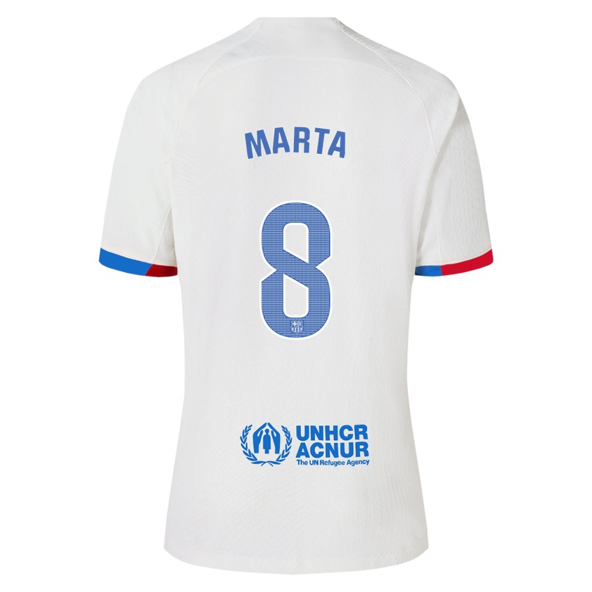 Niño Camiseta Marta Torrejon #8 Blanco 2ª Equipación 2023/24 La Camisa Perú