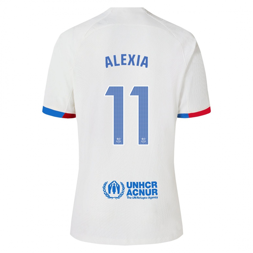 Niño Camiseta Alexia Putellas #11 Blanco 2ª Equipación 2023/24 La Camisa Perú