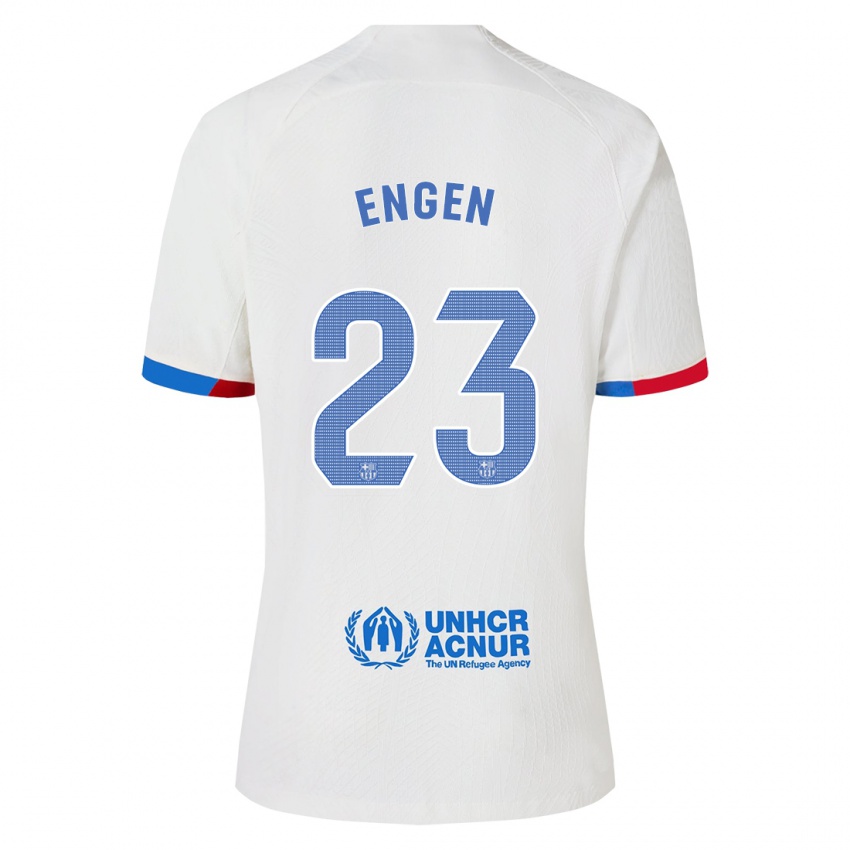 Niño Camiseta Ingrid Engen #23 Blanco 2ª Equipación 2023/24 La Camisa Perú