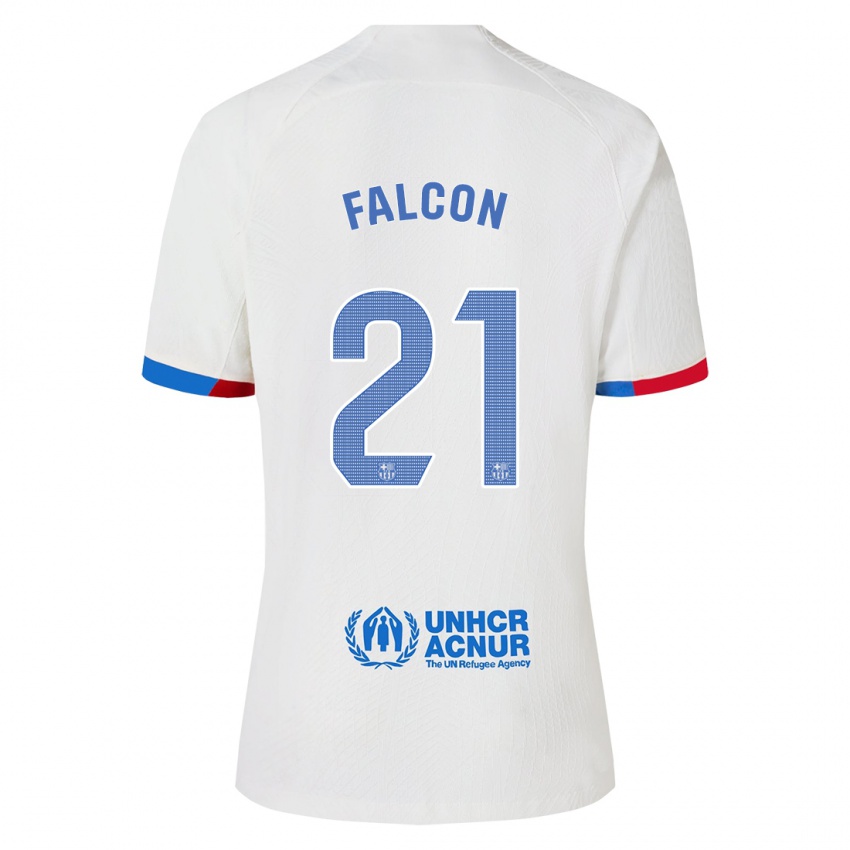 Niño Camiseta Andrea Falcon #21 Blanco 2ª Equipación 2023/24 La Camisa Perú